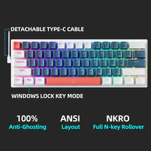 Load image into Gallery viewer, Machenike K500-B61 Mini Mechanical Keybaord 60% Form Factor 61Keys Gaming Keybaord Wired Full Key Hot-Swappable RGB Backlit