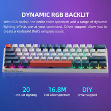 Load image into Gallery viewer, Machenike K500-B61 Mini Mechanical Keybaord 60% Form Factor 61Keys Gaming Keybaord Wired Full Key Hot-Swappable RGB Backlit