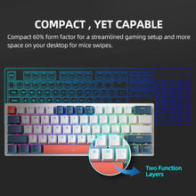 Load image into Gallery viewer, Machenike K500-B61 Mini Mechanical Keybaord 60% Form Factor 61Keys Gaming Keybaord Wired Full Key Hot-Swappable RGB Backlit