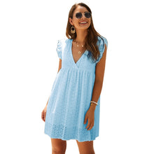 Load image into Gallery viewer, Solid Hollow Out Short Dress