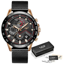 Load image into Gallery viewer, LIGE 2020 New Fashion Mens Watches with Stainless Steel Top Brand Luxury Sports Chronograph Quartz Watch Men Relogio Masculino