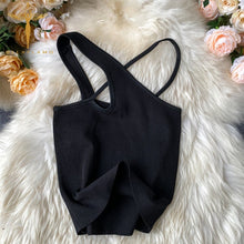 Load image into Gallery viewer, Sexy Cross Camis Slim Female Camisole Summer Hollow Out Streetwear Sleeveless Crop Top Solid Color Cotton Basic Women Camisole