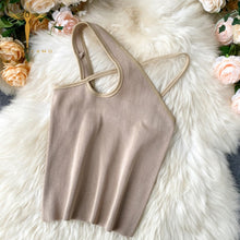 Load image into Gallery viewer, Sexy Cross Camis Slim Female Camisole Summer Hollow Out Streetwear Sleeveless Crop Top Solid Color Cotton Basic Women Camisole