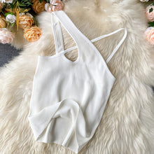 Load image into Gallery viewer, Sexy Cross Camis Slim Female Camisole Summer Hollow Out Streetwear Sleeveless Crop Top Solid Color Cotton Basic Women Camisole