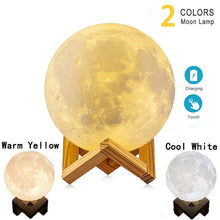 Load image into Gallery viewer, ZK20 Dropshipping USB Rechargeable 3D Print Moon Lamp Night Light Creative Home Decor Globe Bedroom Lover Children Gift
