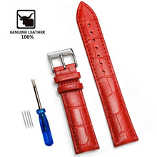 Load image into Gallery viewer, Genuine Leather Watchbands 12/14/16/18/20/22/24 mm Watch Steel Pin buckle Band Strap High Quality Wrist Belt Bracelet + Tool