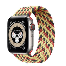 Load image into Gallery viewer, Braided Solo Loop For Apple Watch band 44mm 40mm 42mm 38mm Fabric Nylon Elastic Belt Bracelet iWatch 3 4 5 SE 6 Strap