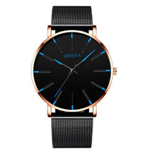 Load image into Gallery viewer, 2021 Minimalist Men's Fashion Ultra Thin Watches Simple Men Business Stainless Steel Mesh Belt Quartz Watch relogio masculino
