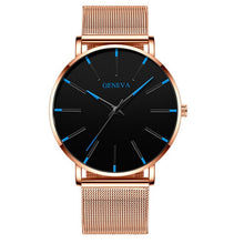Load image into Gallery viewer, 2021 Minimalist Men's Fashion Ultra Thin Watches Simple Men Business Stainless Steel Mesh Belt Quartz Watch relogio masculino