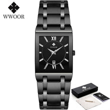 Load image into Gallery viewer, Relogio Masculino WWOOR Gold Watch Men Square Mens Watches Top Brand Luxury Golden Quartz Stainless Steel Waterproof Wrist Watch