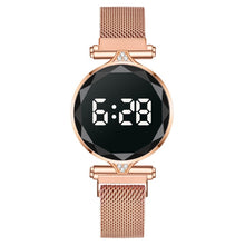Load image into Gallery viewer, Luxury Digital Magnet Watches For Women Rose Gold Stainless Steel Dress LED Quartz Watch Female Clock Relogio Feminino Drop Ship