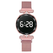 Load image into Gallery viewer, Luxury Digital Magnet Watches For Women Rose Gold Stainless Steel Dress LED Quartz Watch Female Clock Relogio Feminino Drop Ship