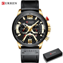 Load image into Gallery viewer, CURREN Casual Sport Watches for Men Blue Top Brand Luxury Military Leather Wrist Watch Man Clock Fashion Chronograph Wristwatch