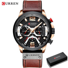Load image into Gallery viewer, CURREN Casual Sport Watches for Men Blue Top Brand Luxury Military Leather Wrist Watch Man Clock Fashion Chronograph Wristwatch