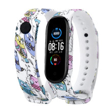 Load image into Gallery viewer, Strap For Xiaomi Mi Band 4 3 5 6 watch band Creative graffiti style Silicone bracelet replacement For XiaoMi band 4 5 Wristband