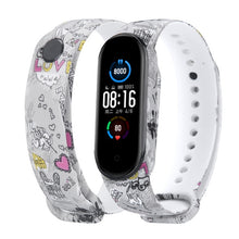 Load image into Gallery viewer, Strap For Xiaomi Mi Band 4 3 5 6 watch band Creative graffiti style Silicone bracelet replacement For XiaoMi band 4 5 Wristband