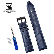 Load image into Gallery viewer, Genuine Leather Watchbands 12/14/16/18/20/22/24 mm Watch Steel Pin buckle Band Strap High Quality Wrist Belt Bracelet + Tool