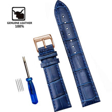 Load image into Gallery viewer, Genuine Leather Watchbands 12/14/16/18/20/22/24 mm Watch Steel Pin buckle Band Strap High Quality Wrist Belt Bracelet + Tool