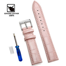 Load image into Gallery viewer, Genuine Leather Watchbands 12/14/16/18/20/22/24 mm Watch Steel Pin buckle Band Strap High Quality Wrist Belt Bracelet + Tool