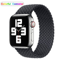 Load image into Gallery viewer, Solo Nylon Braid Strap for Apple Watch Band 6 se 5 4 3 44mm 40mm 38mm 42mm Elastic Sports Bracelet for IWatch Series 6 5 4 3 2 1
