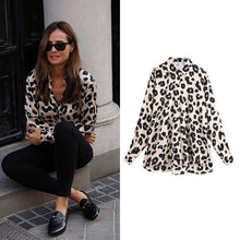 Load image into Gallery viewer, women satin blouse long sleeve zebra print shirts vintage office ladies tops femme chandails za 2020 fashion blusa de mujer ins