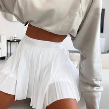 Load image into Gallery viewer, Waatfaak White Pleated Skirt Short Woman Elastic Waist Mini Skirts Sexy Mircro Summer Embroidery Mini Tennis Skirt New Preppy