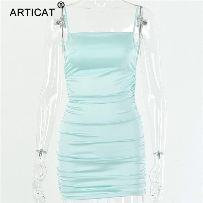 Articat Spaghetti Correa Mini Vestido dress