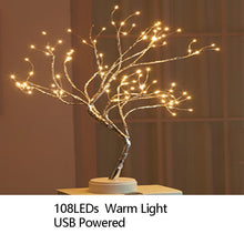 โหลดภาพลงในคลังภาพผู้ชม Night Light Home Decoration Bonsai Style Party Cherry Tree Shape LED Light DIY Firework Christmas Gift Plants Switch Copper
