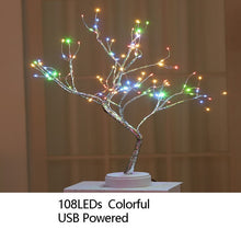 โหลดภาพลงในคลังภาพผู้ชม Night Light Home Decoration Bonsai Style Party Cherry Tree Shape LED Light DIY Firework Christmas Gift Plants Switch Copper
