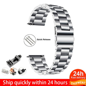 18mm 22mm 20mm 24mm Watch Band Strap For Samsung Galaxy 3 Watch 42 46mm GEAR S3 Active2 Classic quick release Stainless Steel