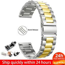 Load image into Gallery viewer, 18mm 22mm 20mm 24mm Watch Band Strap For Samsung Galaxy 3 Watch 42 46mm GEAR S3 Active2 Classic quick release Stainless Steel
