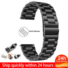 Load image into Gallery viewer, 18mm 22mm 20mm 24mm Watch Band Strap For Samsung Galaxy 3 Watch 42 46mm GEAR S3 Active2 Classic quick release Stainless Steel
