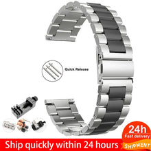 Load image into Gallery viewer, 18mm 22mm 20mm 24mm Watch Band Strap For Samsung Galaxy 3 Watch 42 46mm GEAR S3 Active2 Classic quick release Stainless Steel
