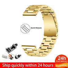 Load image into Gallery viewer, 18mm 22mm 20mm 24mm Watch Band Strap For Samsung Galaxy 3 Watch 42 46mm GEAR S3 Active2 Classic quick release Stainless Steel
