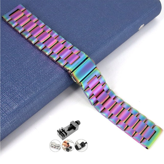 18mm 22mm 20mm 24mm Watch Band Strap For Samsung Galaxy 3 Watch 42 46mm GEAR S3 Active2 Classic quick release Stainless Steel