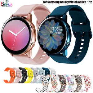 silicone Original 20mm band Strap For Samsung Galaxy Watch Active 2 40/44mm / 3 41mm smartwatch wristband For Huawei GT 2 42mm