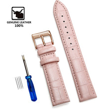 โหลดภาพลงในคลังภาพผู้ชม Genuine Leather Watchbands 12/14/16/18/20/22/24 mm Watch Steel Pin buckle Band Strap High Quality Wrist Belt Bracelet + Tool
