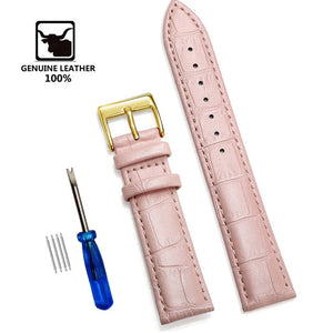 Genuine Leather Watchbands 12/14/16/18/20/22/24 mm Watch Steel Pin buckle Band Strap High Quality Wrist Belt Bracelet + Tool