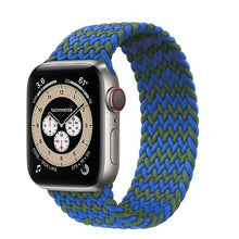 Load image into Gallery viewer, Braided Solo Loop For Apple watch band 44mm 40mm 38mm 42mm FABRIC Nylon Elastic belt bracelet iWatch series 3 4 5 se 6 strap
