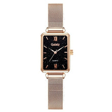 Load image into Gallery viewer, Gaiety Brand Women Watches Fashion Square Ladies Quartz Watch Bracelet Set Green Dial Simple Rose Gold Mesh Luxury Women Watches
