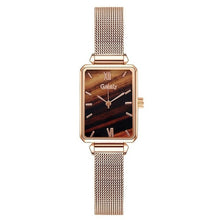 Load image into Gallery viewer, Gaiety Brand Women Watches Fashion Square Ladies Quartz Watch Bracelet Set Green Dial Simple Rose Gold Mesh Luxury Women Watches
