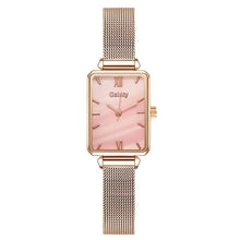 Load image into Gallery viewer, Gaiety Brand Women Watches Fashion Square Ladies Quartz Watch Bracelet Set Green Dial Simple Rose Gold Mesh Luxury Women Watches
