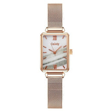 Load image into Gallery viewer, Gaiety Brand Women Watches Fashion Square Ladies Quartz Watch Bracelet Set Green Dial Simple Rose Gold Mesh Luxury Women Watches
