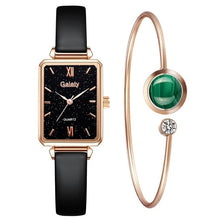 Load image into Gallery viewer, Gaiety Brand Women Watches Fashion Square Ladies Quartz Watch Bracelet Set Green Dial Simple Rose Gold Mesh Luxury Women Watches
