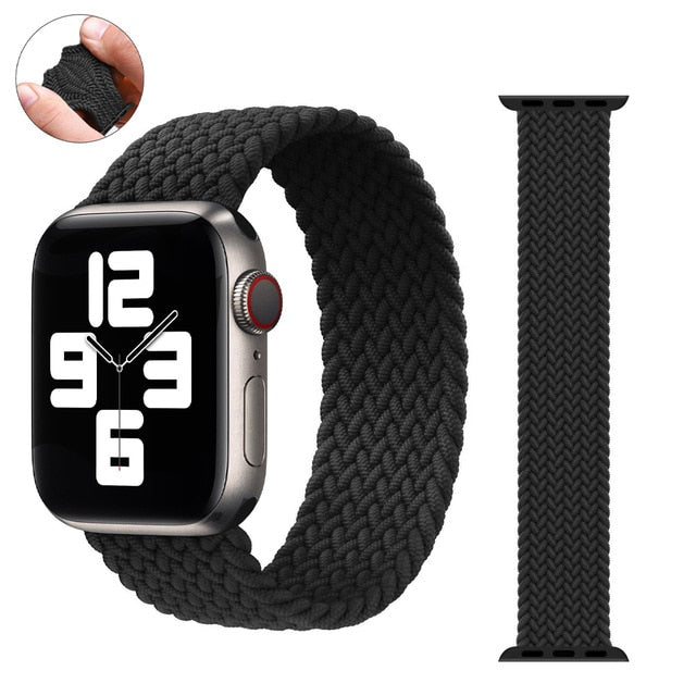 Braided Solo Loop For Apple watch band 44mm 40mm 38mm 42mm Fabric Nylon Elastic belt bracelet iWatch series 3 4 5 se 6 strap