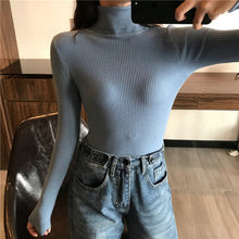 Load image into Gallery viewer, 2021 Autumn Winter Thick Sweater Women Knitted Ribbed Pullover Sweater Long Sleeve Turtleneck Slim Jumper Soft Warm Pull Femme
