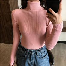 Load image into Gallery viewer, 2021 Autumn Winter Thick Sweater Women Knitted Ribbed Pullover Sweater Long Sleeve Turtleneck Slim Jumper Soft Warm Pull Femme
