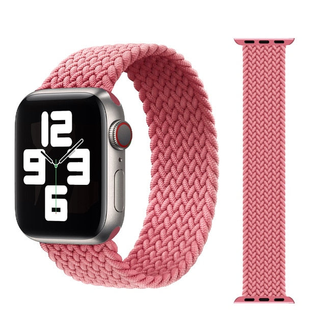 Braided Solo Loop For Apple Watch Band 44mm 40mm 38mm 42mm Fabric Nylon Elastic Belt Bracelet iWatch Series 3 4 5 Se 6 Strap