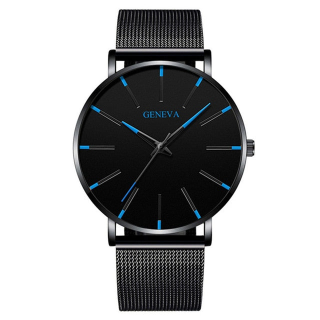 2021 Minimalist Men's Fashion Ultra Thin Watches Simple Men Business Stainless Steel Mesh Belt Quartz Watch relogio masculino