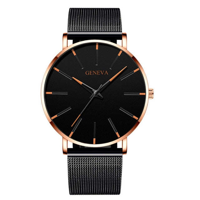 2021 Minimalist Men's Fashion Ultra Thin Watches Simple Men Business Stainless Steel Mesh Belt Quartz Watch relogio masculino